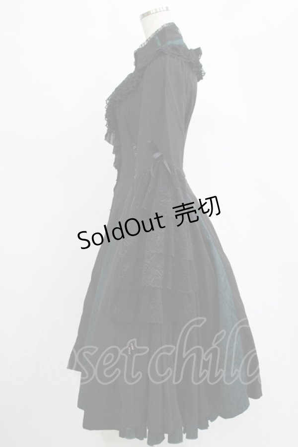 画像2: Ozz oneste / Dark Wizard 姫袖ワンピース  ブラック×グリーン H-25-11-07-008-OO-OP-KB-ZH (2)