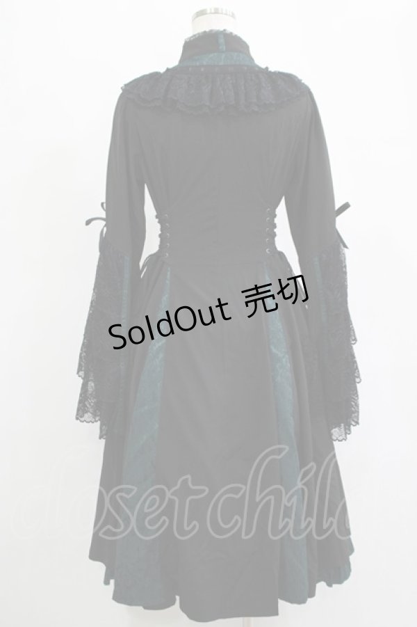 画像3: Ozz oneste / Dark Wizard 姫袖ワンピース  ブラック×グリーン H-25-11-07-008-OO-OP-KB-ZH (3)