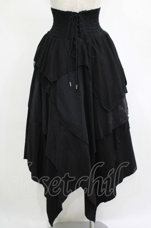 画像3: Ozz Croce / 異素材イレギュラースカート  黒 H-25-11-07-010-OO-SK-KB-ZH (3)