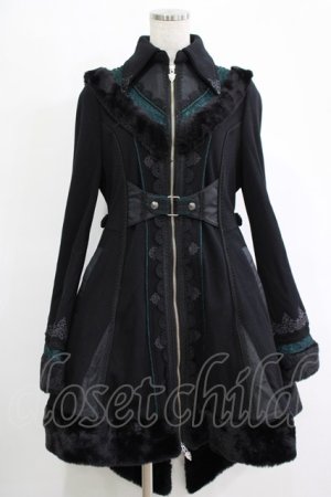 画像: Ozz oneste / Dark Wizard 裏起毛カーデ  ブラック×グリーン H-25-11-07-012-OO-CO-KB-ZH