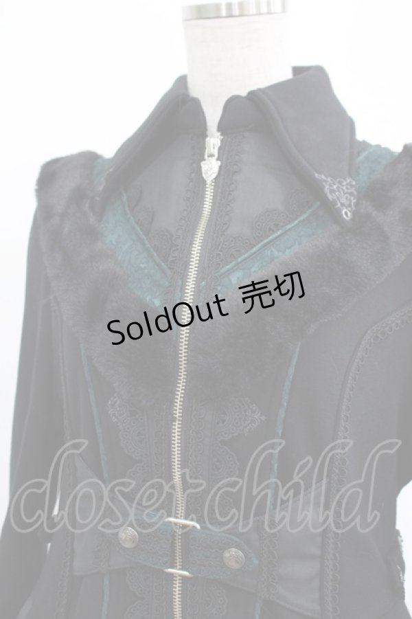 画像4: Ozz oneste / Dark Wizard 裏起毛カーデ  ブラック×グリーン H-25-11-07-012-OO-CO-KB-ZH (4)