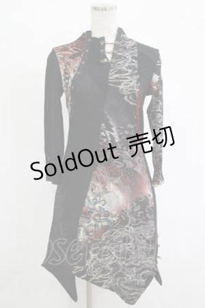 画像: Ozz On / 異素材切替ワンピース  黒 H-25-11-07-013-OO-OP-KB-ZH