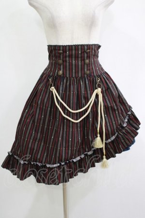 画像: PUTUMAYO / Midnight Paradeアシメスカート  黒赤ストライプ/紺 H-25-11-07-014-PT-SK-KB-ZH