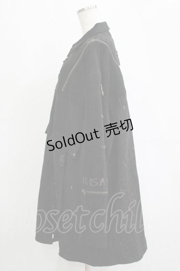 画像2: Ozz conte / バックプリントZIPラインジャケット  黒 H-25-11-07-015-OO-JA-KB-ZH (2)