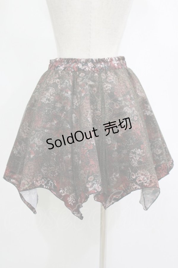 画像3: Qutie Frash / 和柄パニエスカート  黒 H-25-11-07-016-QU-SK-KB-ZH (3)