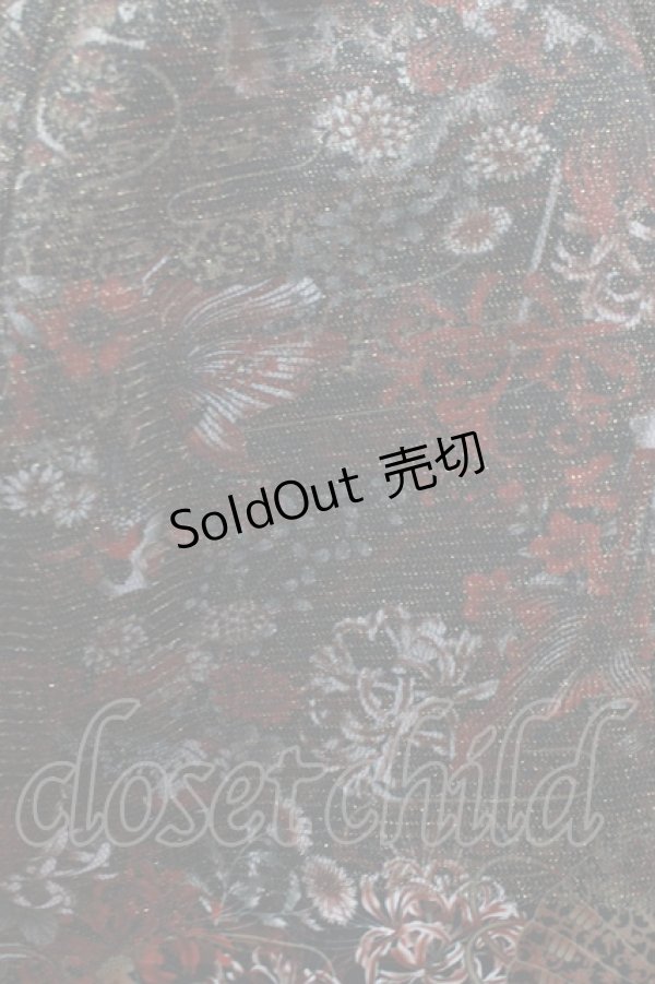 画像4: Qutie Frash / 和柄パニエスカート  黒 H-25-11-07-016-QU-SK-KB-ZH (4)