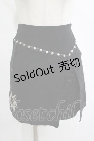 画像: Ozz On / レイヤード風メッシュ切替スカート  黒 H-25-11-07-018-OO-SK-KB-ZH