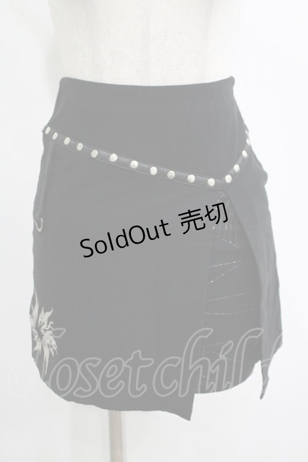 画像1: Ozz On / レイヤード風メッシュ切替スカート  黒 H-25-11-07-018-OO-SK-KB-ZH (1)