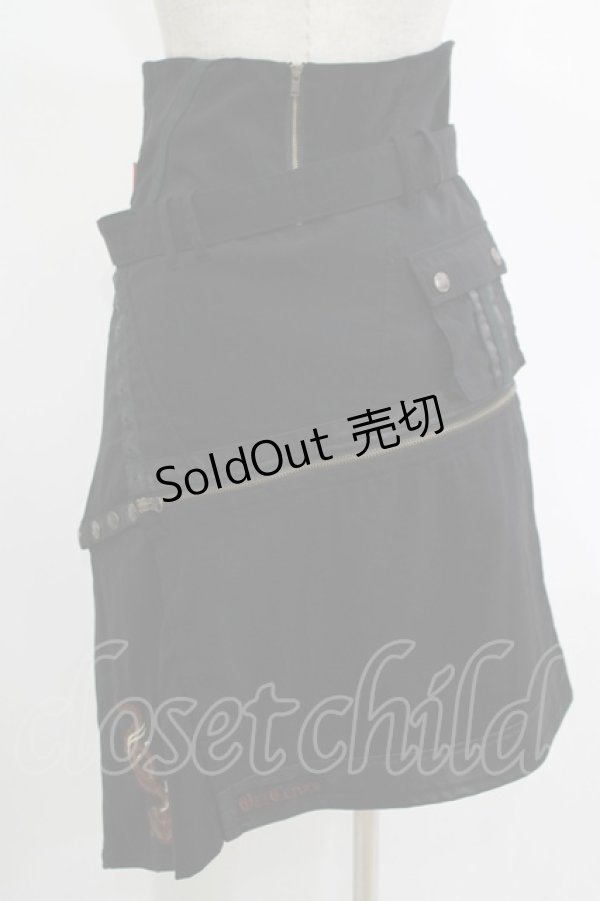 画像3: Ozz Croce / 異素材切替アシメスカート  黒 H-25-11-07-019-OO-SK-KB-ZH (3)