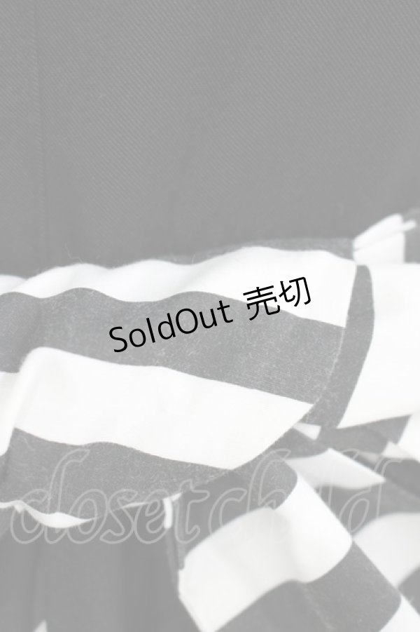 画像4: Dangerous nude / ストライプバッスルジャンパースカート  ブラック H-25-11-08-003-PU-OP-KB-ZH (4)