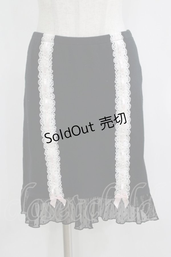 画像1: Katie / LOVELY LINGERIE skirt  ブラック H-25-11-08-043-LO-SK-KB-ZH (1)