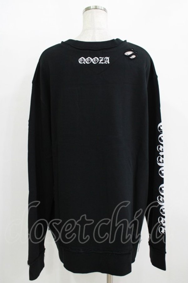 画像4: QOOZA / 東京喰種×QOOZA金木研 ダメージスウェット  ブラック H-25-11-08-045-PU-TO-KB-ZH (4)