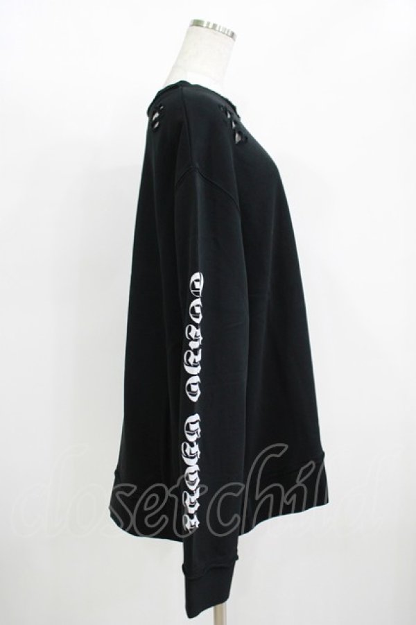 画像4: QOOZA / 東京喰種×QOOZA金木研 ダメージスウェット  ブラック H-25-11-08-048-PU-TO-KB-ZH (4)