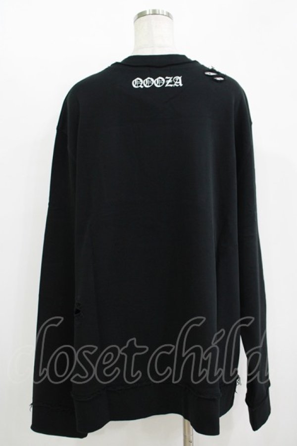 画像3: QOOZA / 東京喰種×QOOZA金木研 ダメージスウェット  ブラック H-25-11-08-049-PU-TO-KB-ZH (3)