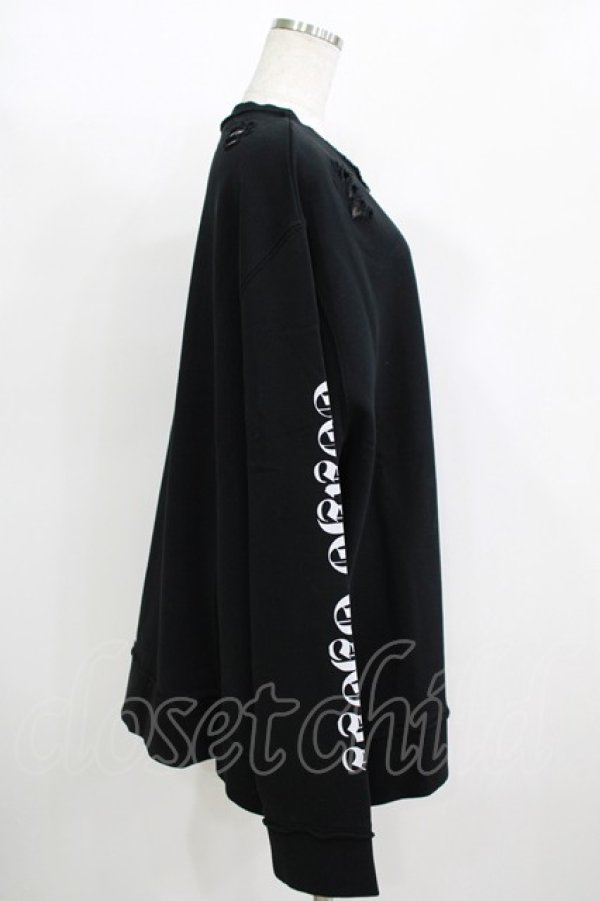 画像4: QOOZA / 東京喰種×QOOZA金木研 ダメージスウェット  ブラック H-25-11-08-049-PU-TO-KB-ZH (4)