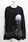 画像1: QOOZA / 東京喰種×QOOZA金木研 ダメージスウェット  ブラック H-25-11-08-050-PU-TO-KB-ZH (1)