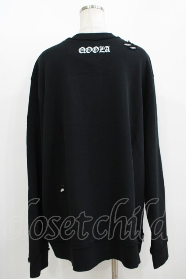 画像3: QOOZA / 東京喰種×QOOZA金木研 ダメージスウェット  ブラック H-25-11-08-050-PU-TO-KB-ZH (3)