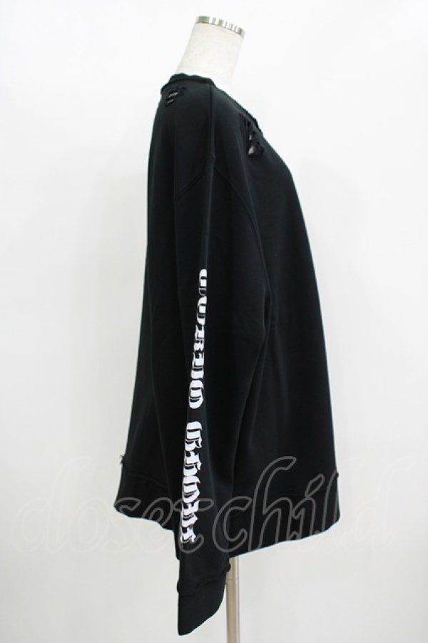 画像4: QOOZA / 東京喰種×QOOZA金木研 ダメージスウェット  ブラック H-25-11-08-050-PU-TO-KB-ZH (4)