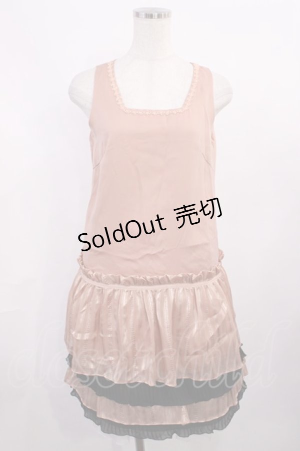 画像1: axes femme / ストライプワンピース M ピンク H-25-11-08-1005-AX-OP-NS-ZH (1)