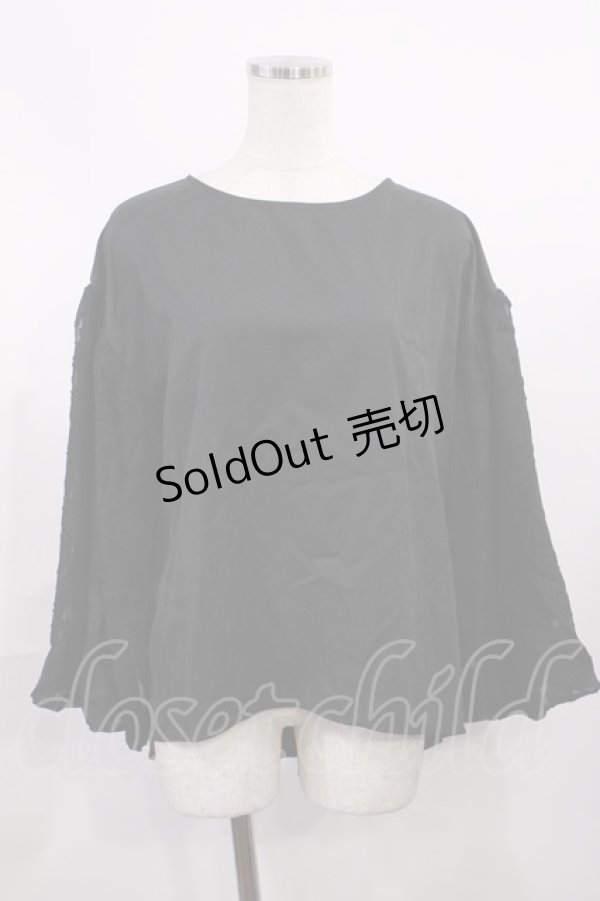 画像1: axes femme / バルーンスリーブブラウス M ブラック H-25-11-08-1016-AX-BL-NS-ZH (1)