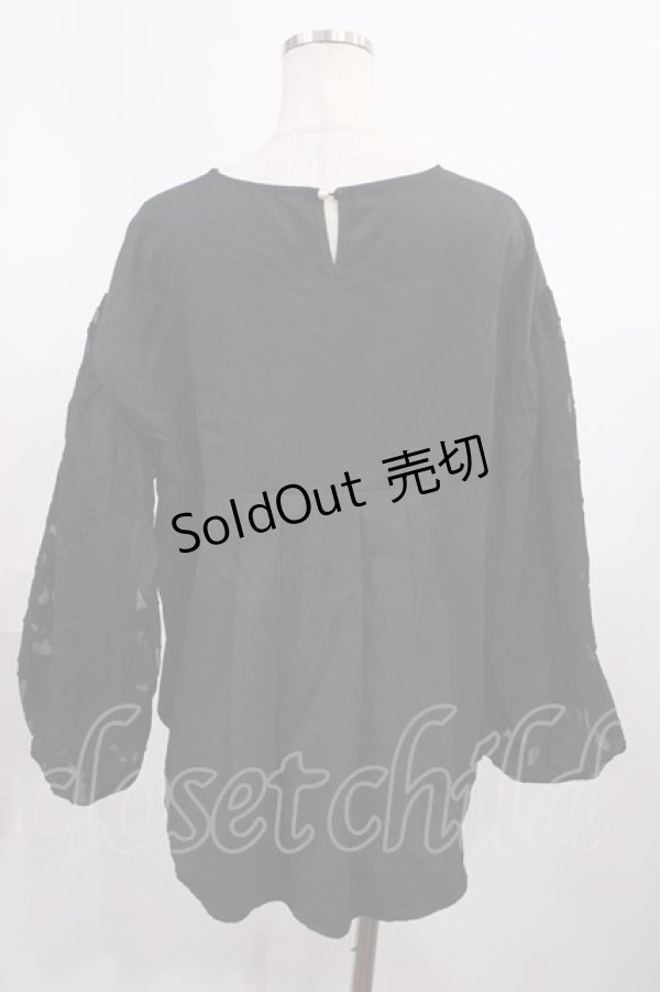 画像2: axes femme / バルーンスリーブブラウス M ブラック H-25-11-08-1016-AX-BL-NS-ZH (2)