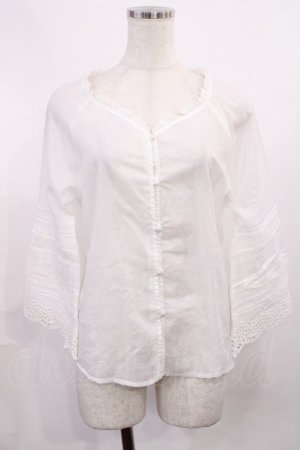 画像: an another angelus / パンチングレース使いベルスリーブブラウス Free OFF WHITE H-25-11-08-1019-CA-BL-NS-ZH
