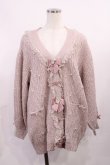 画像1: LIZ LISA / ビジューリボンロングカーディガン Free ピンク H-25-11-08-1020-LO-TO-NS-ZH (1)