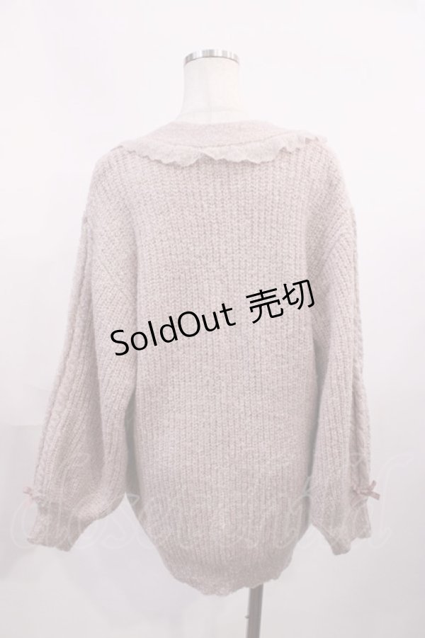 画像2: LIZ LISA / ビジューリボンロングカーディガン Free ピンク H-25-11-08-1020-LO-TO-NS-ZH (2)