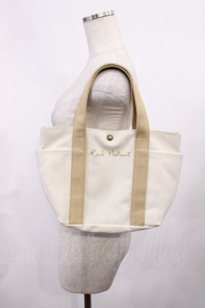 画像: Karl Helmut / ロゴプリントミニトートバッグ  アイボリー H-25-11-08-1025-EL-BG-NS-ZH