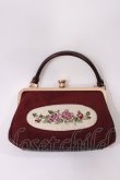 画像1: an another angelus / フレームローズ刺繍クロップドがま口バッグ  BORDEAUX H-25-11-08-1027-CA-BG-NS-ZH (1)