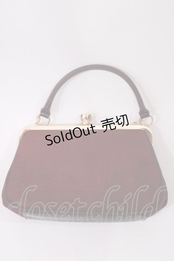 画像2: an another angelus / フレームローズ刺繍クロップドがま口バッグ  BORDEAUX H-25-11-08-1027-CA-BG-NS-ZH (2)