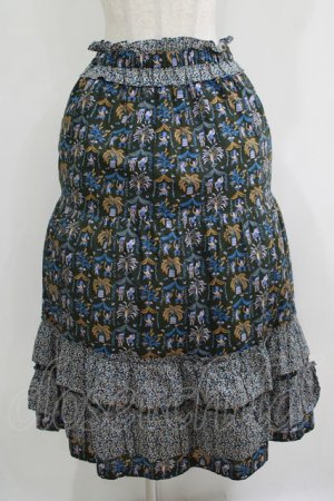 画像: Jane Marple / A Celebrationフリルスカート  ダークカーキ×ダークカーキ H-25-11-08-006-JM-SK-KB-ZH