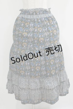 画像: Jane Marple / A Celebrationフリルスカート  ダークカーキ×ダークカーキ H-25-11-08-006-JM-SK-KB-ZH