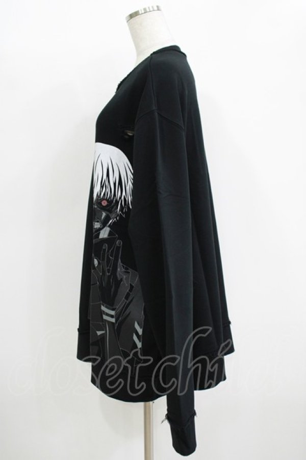 画像2: QOOZA / 東京喰種×QOOZA金木研 ダメージスウェット  ブラック H-25-11-08-051-PU-TO-KB-ZH (2)