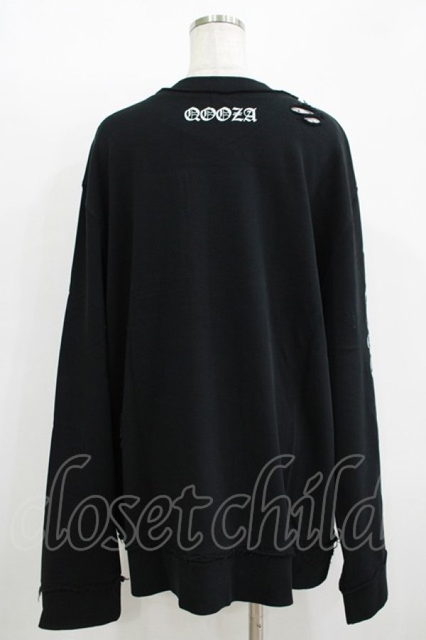 画像3: QOOZA / 東京喰種×QOOZA金木研 ダメージスウェット  ブラック H-25-11-08-051-PU-TO-KB-ZH (3)