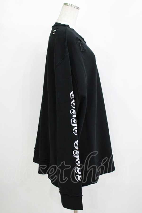 画像4: QOOZA / 東京喰種×QOOZA金木研 ダメージスウェット  ブラック H-25-11-08-051-PU-TO-KB-ZH (4)