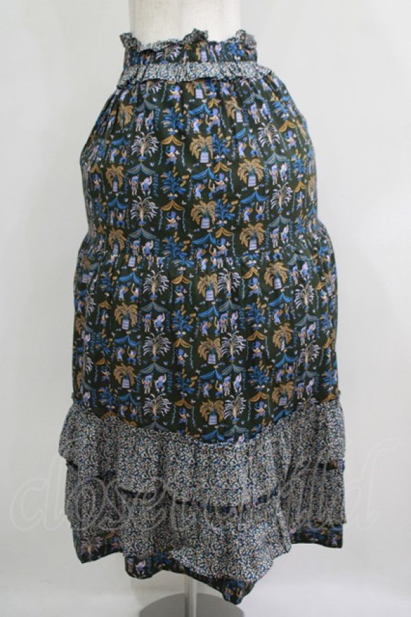 画像2: Jane Marple / A Celebrationフリルスカート  ダークカーキ×ダークカーキ H-25-11-08-006-JM-SK-KB-ZH (2)