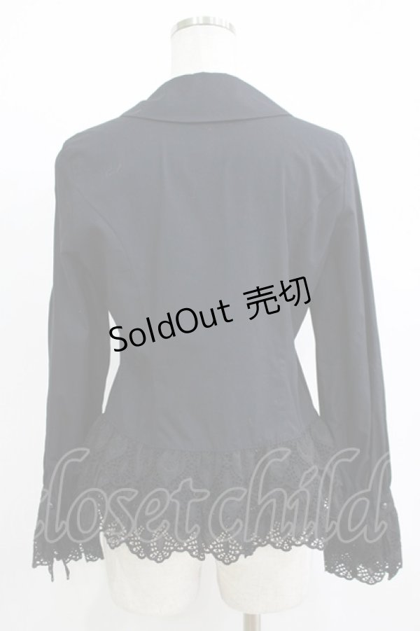 画像3: Moi-meme-Moitie / 巻薔薇裾レースブラウス 9 ブラック H-25-11-08-054-MO-BL-KB-ZH (3)