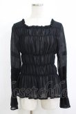 画像1: Moi-meme-Moitie / シャーリングブラウス 9 ブラック H-25-11-08-055-MO-BL-KB-ZH (1)