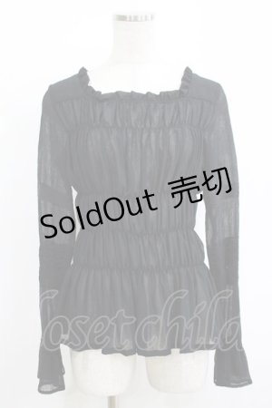 画像: Moi-meme-Moitie / シャーリングブラウス 9 ブラック H-25-11-08-055-MO-BL-KB-ZH