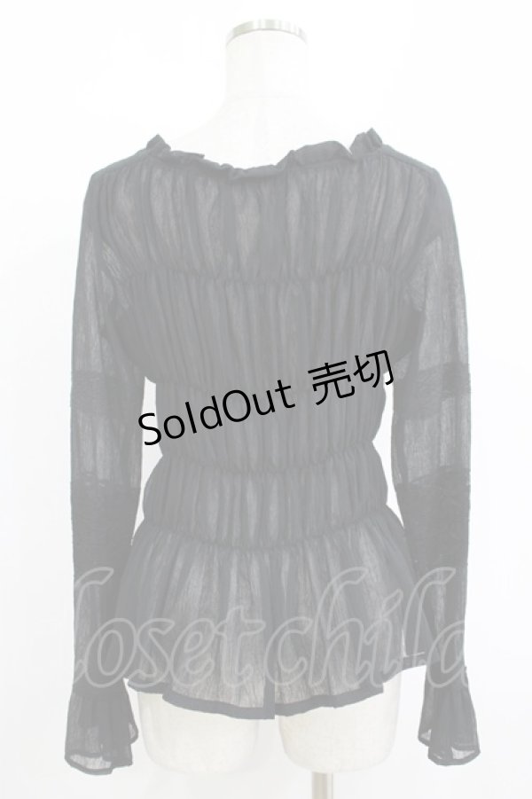 画像3: Moi-meme-Moitie / シャーリングブラウス 9 ブラック H-25-11-08-055-MO-BL-KB-ZH (3)