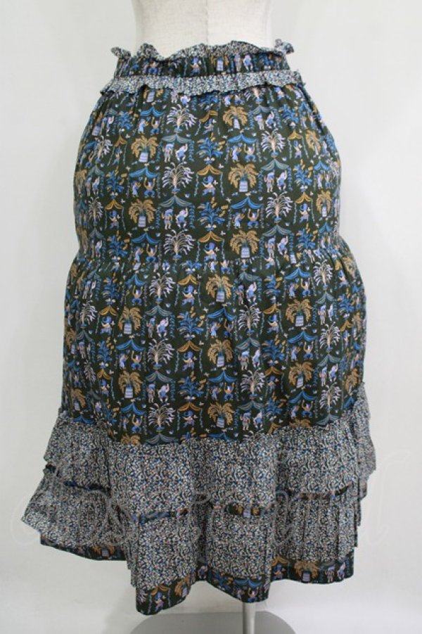 画像3: Jane Marple / A Celebrationフリルスカート  ダークカーキ×ダークカーキ H-25-11-08-006-JM-SK-KB-ZH (3)