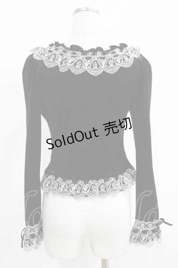 画像3: Moi-meme-Moitie / 燭台レースベロアトップス 2 ブラック H-25-11-08-056-MO-TO-KB-ZH (3)