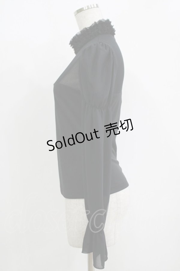 画像2: Moi-meme-Moitie / フリルハイネックカットソー 2 ブラック H-25-11-08-062-MO-TO-KB-ZH (2)