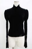 画像1: Moi-meme-Moitie / 燭台刺繍ハイネックベロアトップス  ブラック H-25-11-08-063-MO-TO-KB-ZH (1)