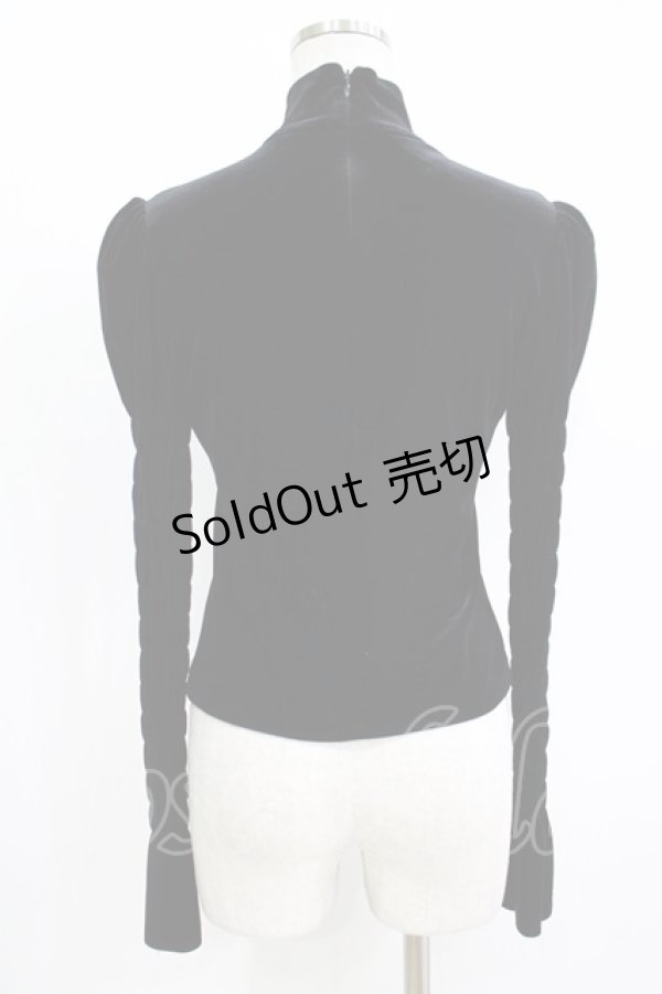 画像3: Moi-meme-Moitie / 燭台刺繍ハイネックベロアトップス  ブラック H-25-11-08-063-MO-TO-KB-ZH (3)