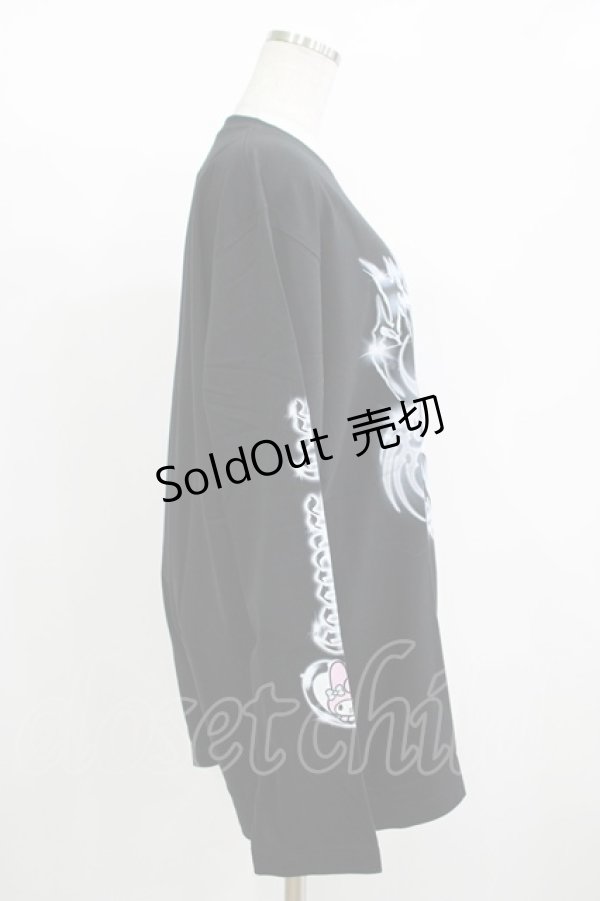 画像4: QOOZA / マイメロディ＆クロミコラボ L/S TEE  ブラック H-25-11-08-069-PU-TO-KB-ZH (4)