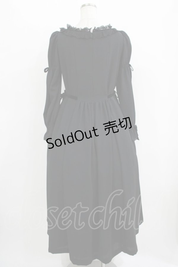 画像3: Moi-meme-Moitie / 別珍リボンロングワンピース 9 ブラック×ブラックリボン H-25-11-08-001-MO-OP-KB-ZH (3)