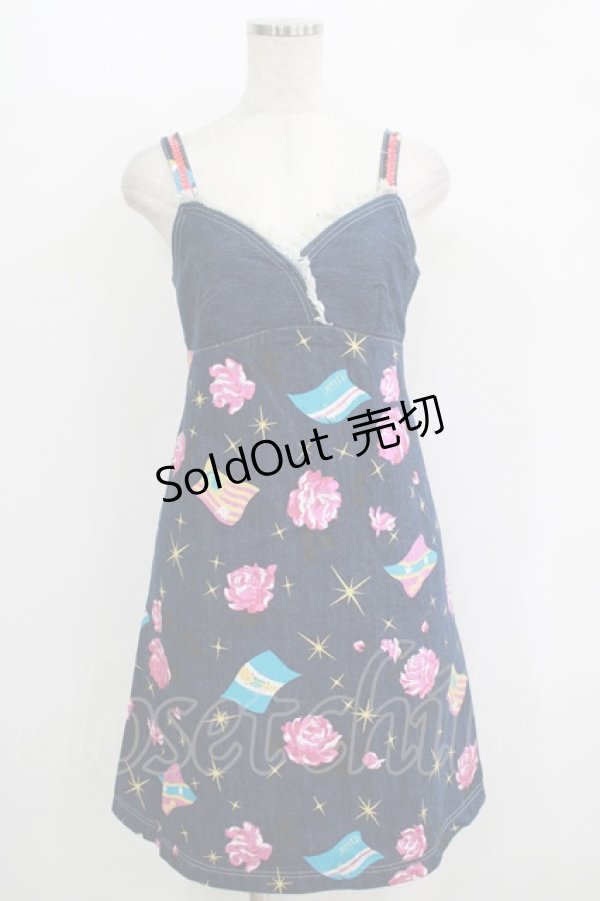 画像1: 【SALE】MILK / プリントデニムキャミワンピース  ブルーデニム H-25-11-08-010-ML-OP-KB-ZT383 (1)