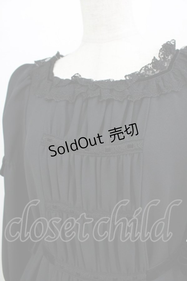 画像4: Moi-meme-Moitie / 別珍リボンロングワンピース 9 ブラック×ブラックリボン H-25-11-08-001-MO-OP-KB-ZH (4)